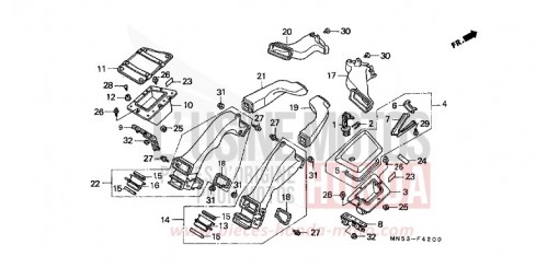 POCHE DE CARENAGE/CONDUIT D'AIR GL1500L de 1990